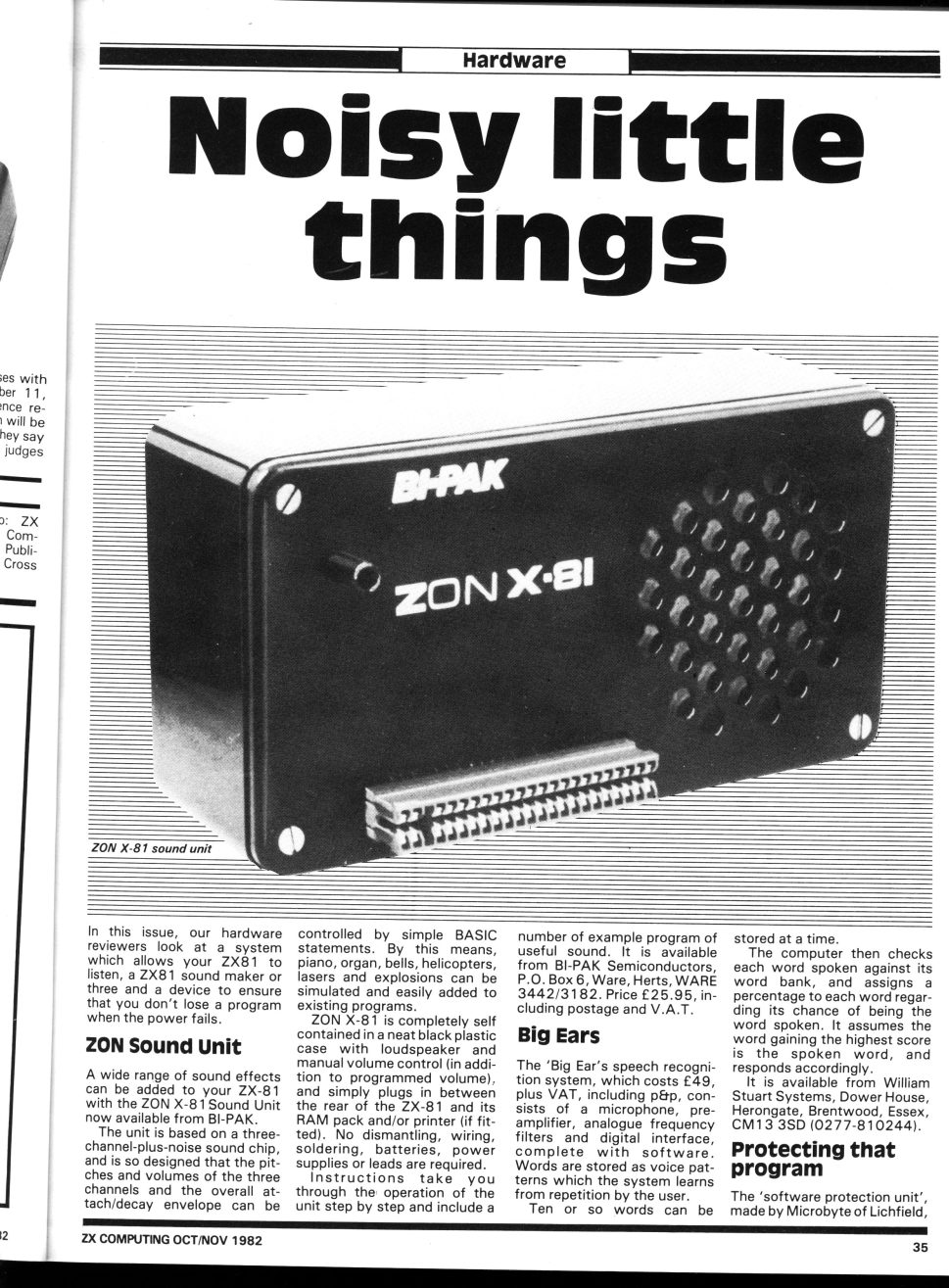 BI-PAK ZON X-81 Sound Module for ZX81